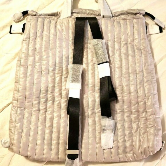 MICHAEL Kors Winnie Lg Quilted Canvas Drawstring Backpack Aluminum - Retail $448 main image 4